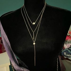 Three tiered gold necklace (gold plated)